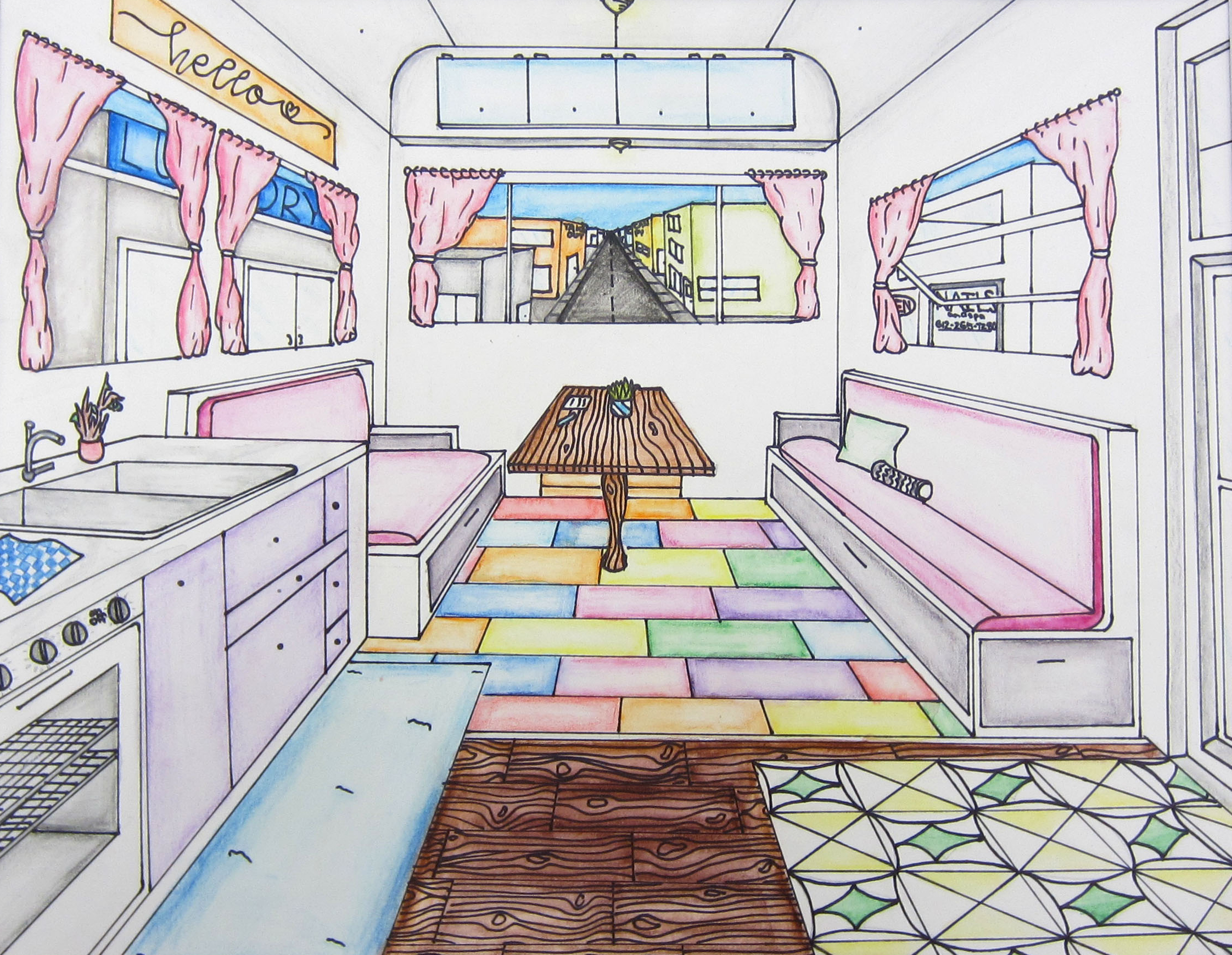 “Happy Camper” Angella N. Watercolor 7th, FAMS $35