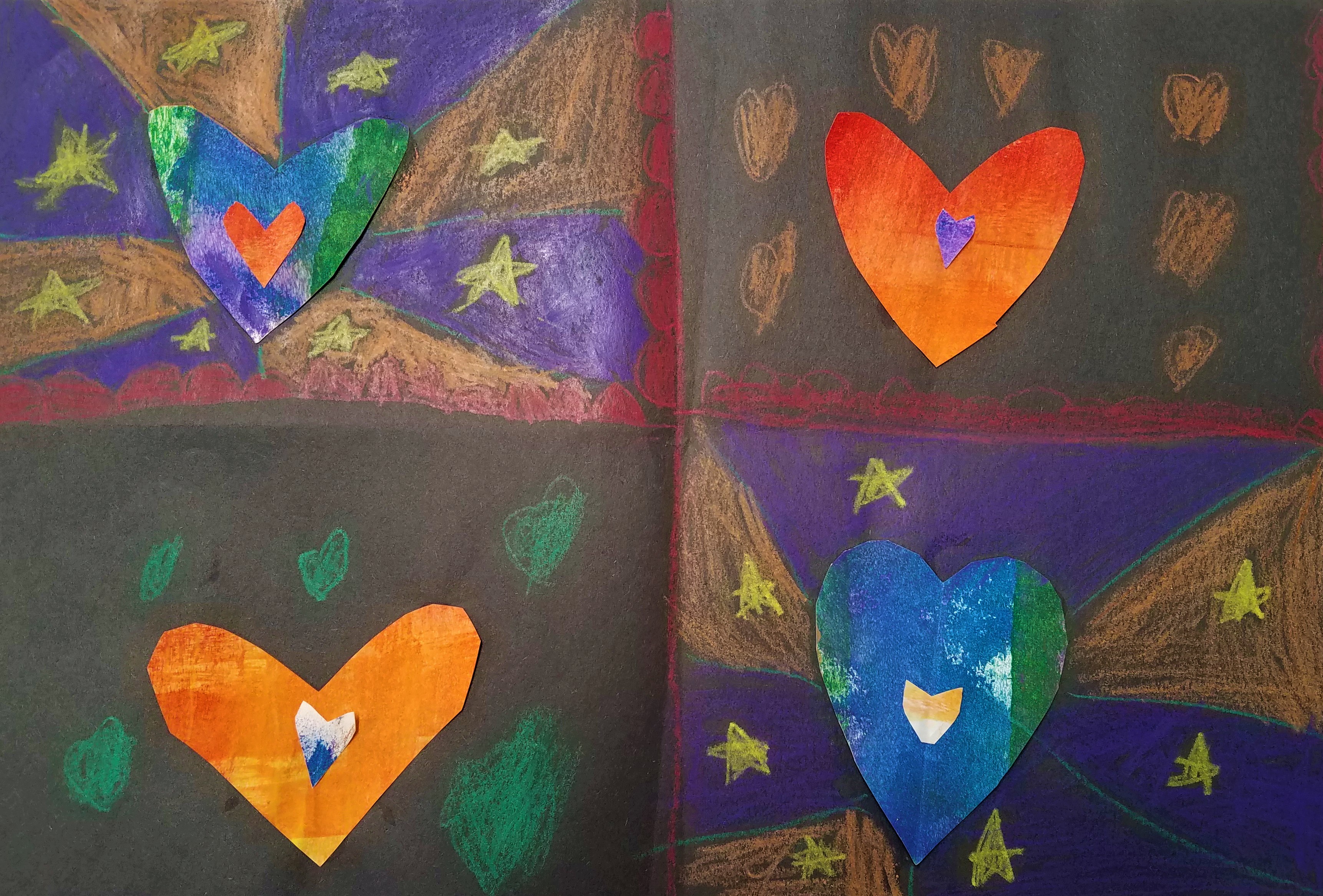 "Hearts and Stars," Ashley Rodriguez-Velazquez, Mixed Media, 1st, Luther, NFS