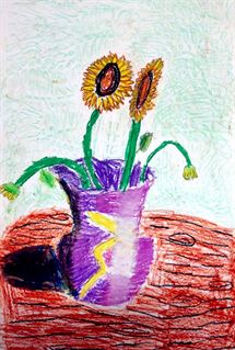 "Sunflower Festival," Elodie Tiess, Mixed Media, 2nd, Luther, NFS