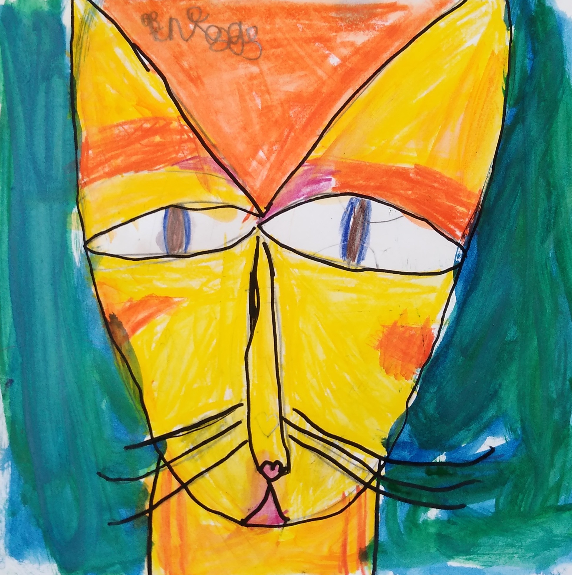 "Mischievous Cat" Briggs Luedtke Watercolor & Sharpie 1st Barrie NFS