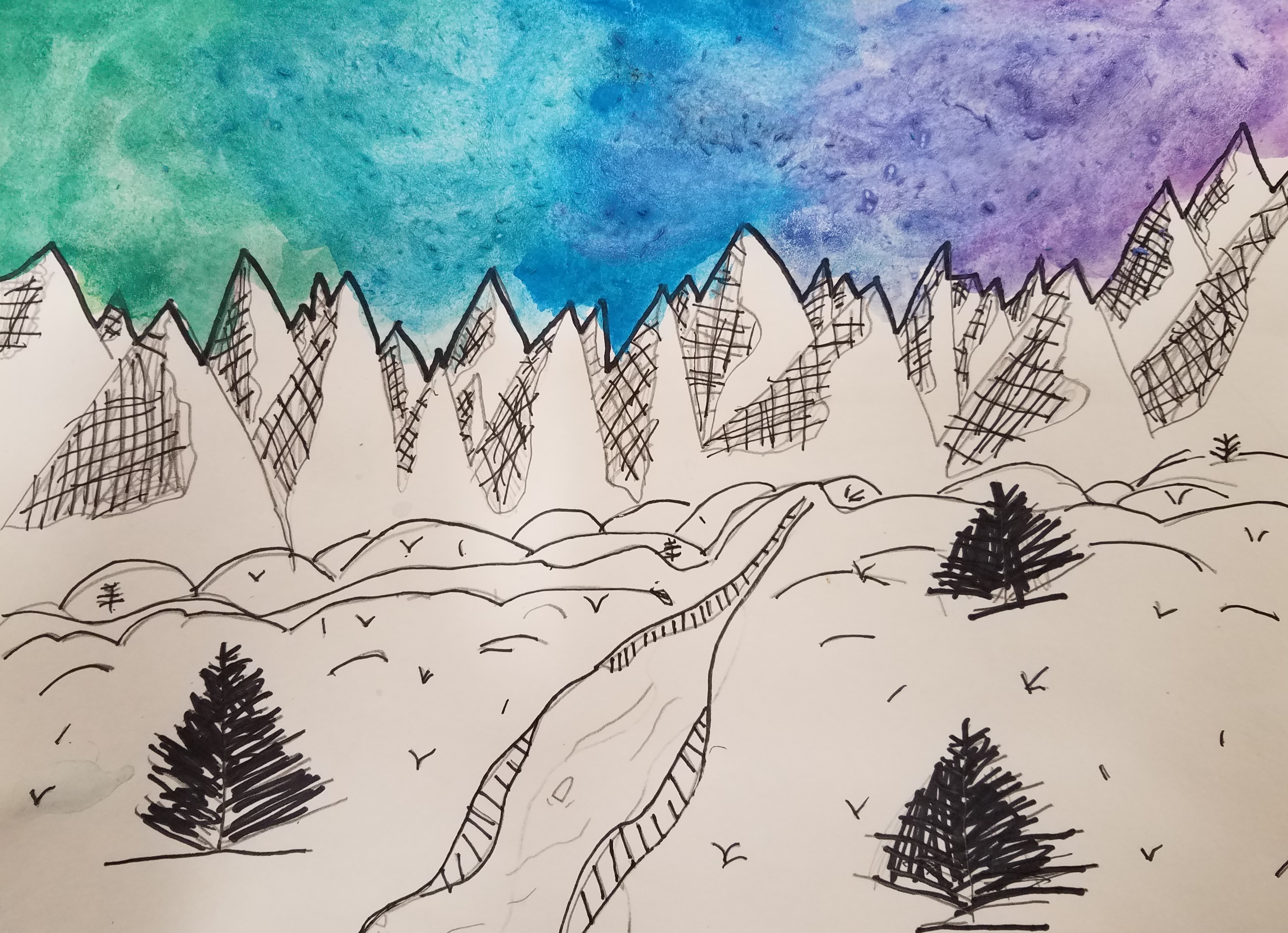 "Untitled," Marshall Powers, Watercolor, 3rd, Luther, NFS