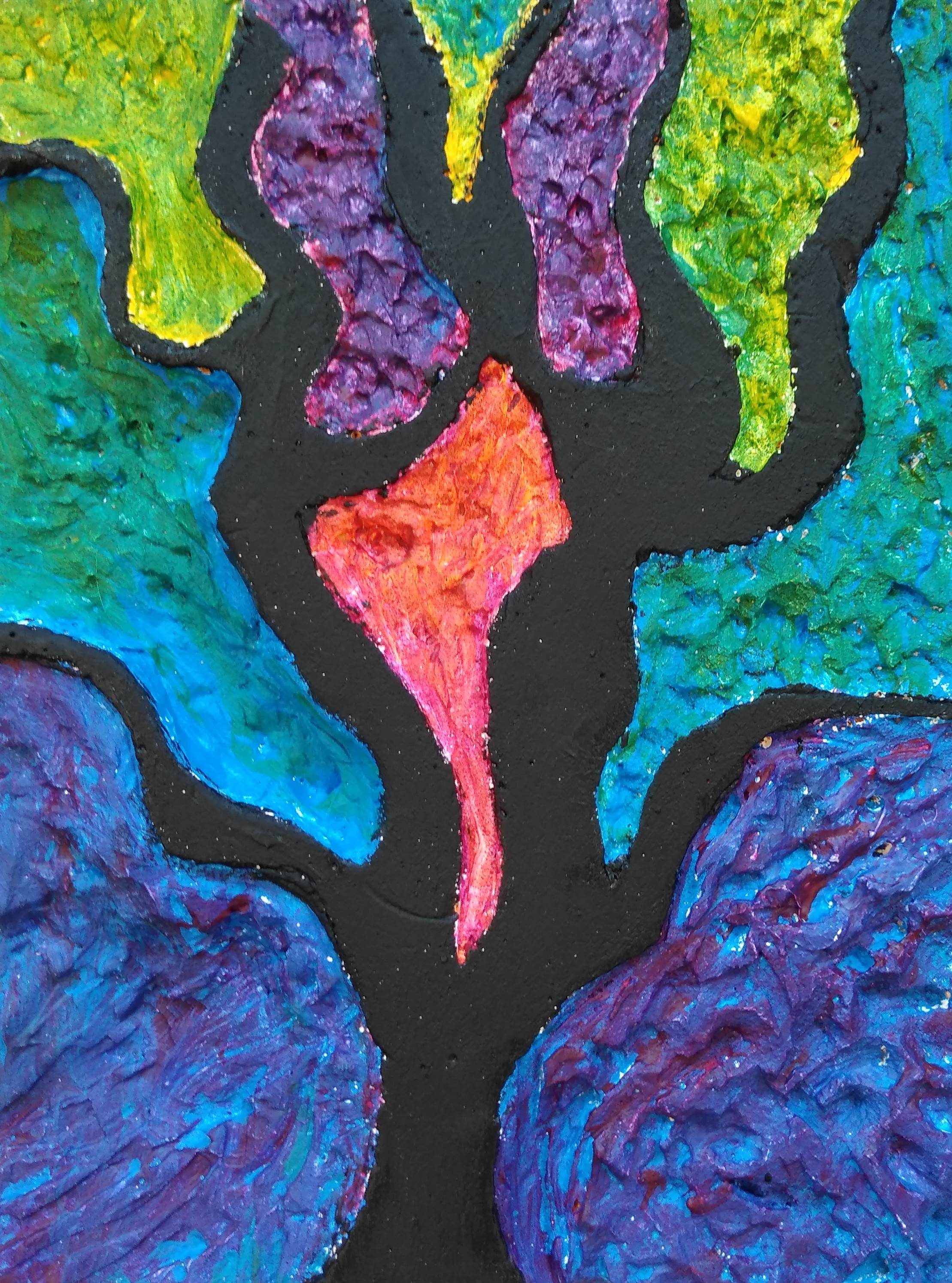 "Banyan Tree" Chase McDonald Acrylic on carved balsa wood foam 4th Barrie NFS