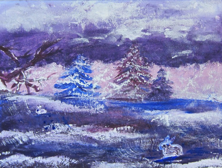 “Snow in Colors” Namaste de Falla Acrylic 7th, FAMS $35