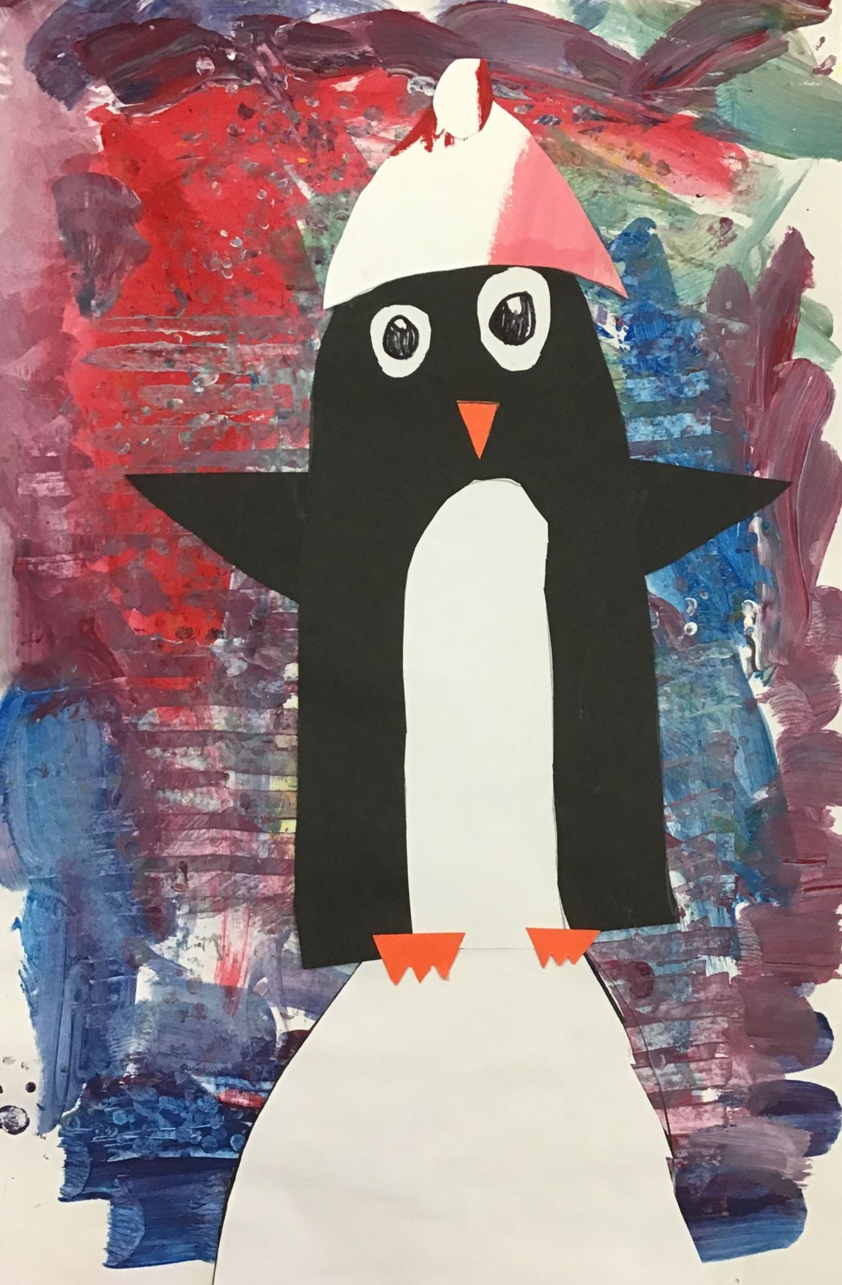 "Penguin" Neal Roberton Mixed Media Kindergarten, Rockwell NFS
