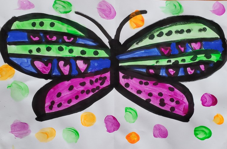 "Colorful", Olivia Kucken, Ink & Tempera, Kindergarten, Rockwell, NFS