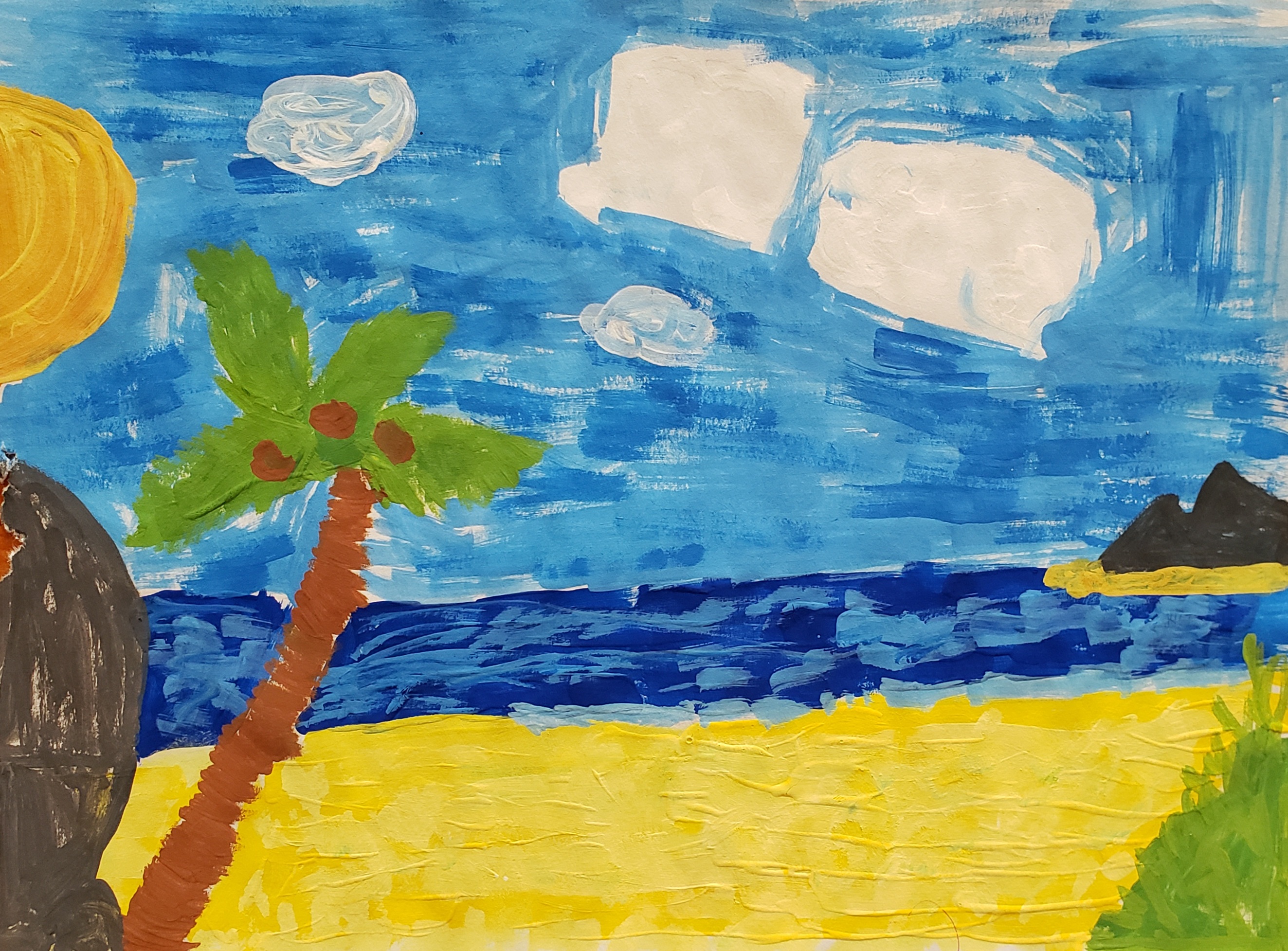 "The Beach", Wyatt Buchli, Tempera, 5 Rockwell, $30