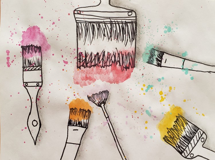 "Colorful Splatter", Grace Michalak, Mixed Media, 5 Rockwell, $30