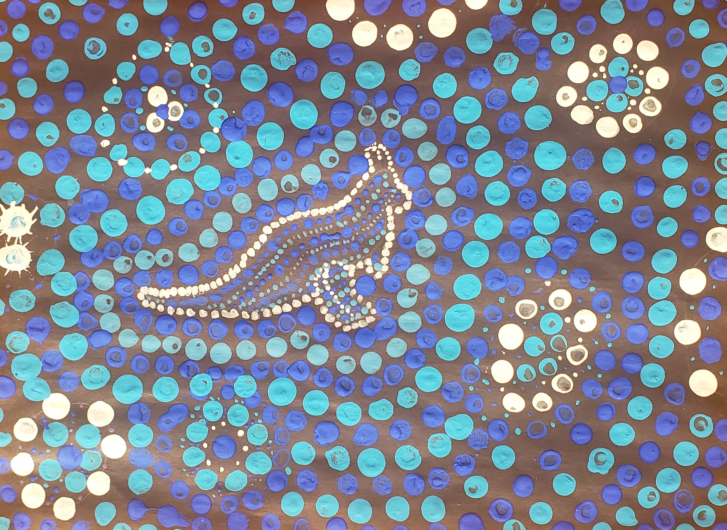 "Ocean Kangaroo", Freyja Bronstad, Tempera, 3 Rockwell, $20