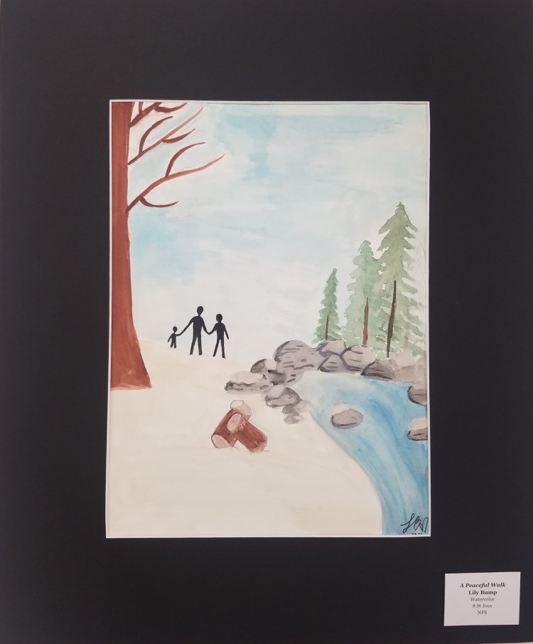A Perfect Walk, Lily Bump, Watercolor, 8, St Joes, NFS