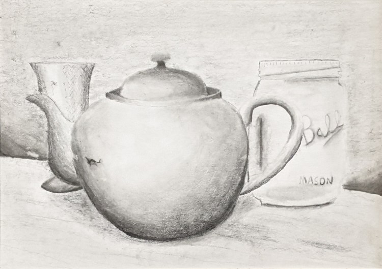 "Untitled Still Life," Cal Tamblyn, Graphite on Paper, 9 FAHS, NFS