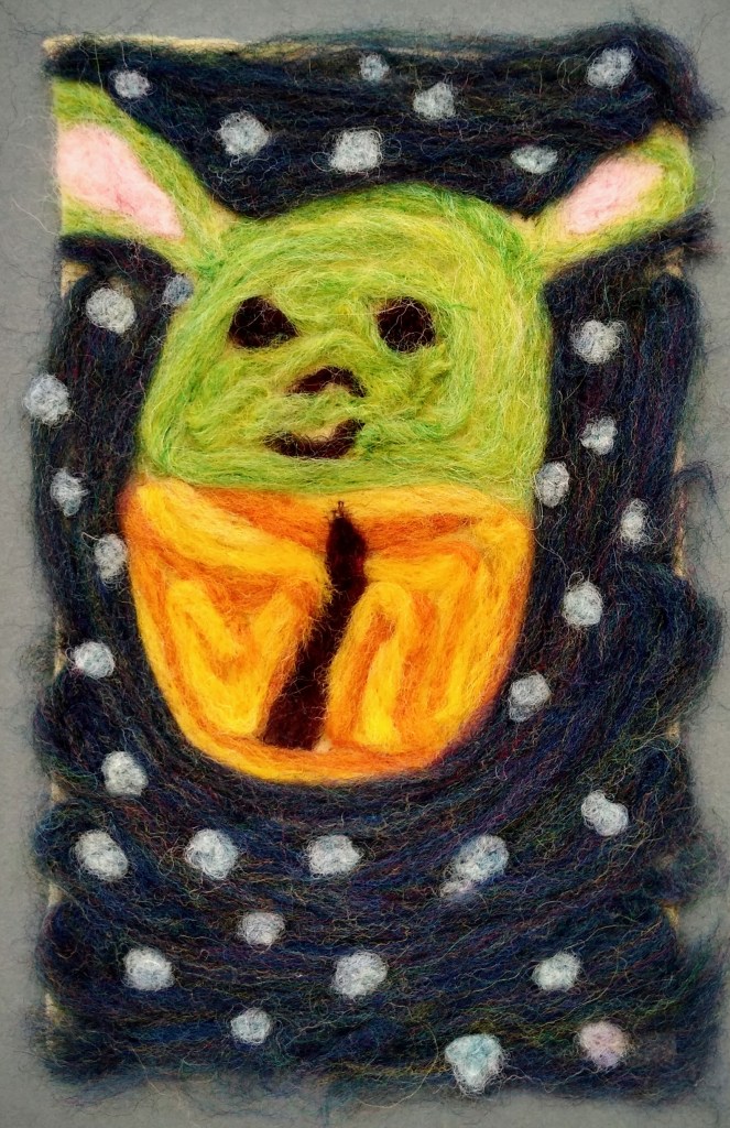 "Floating in Space," Lillian Carl, Needle Felting (wool), 3 Barrie, NFS