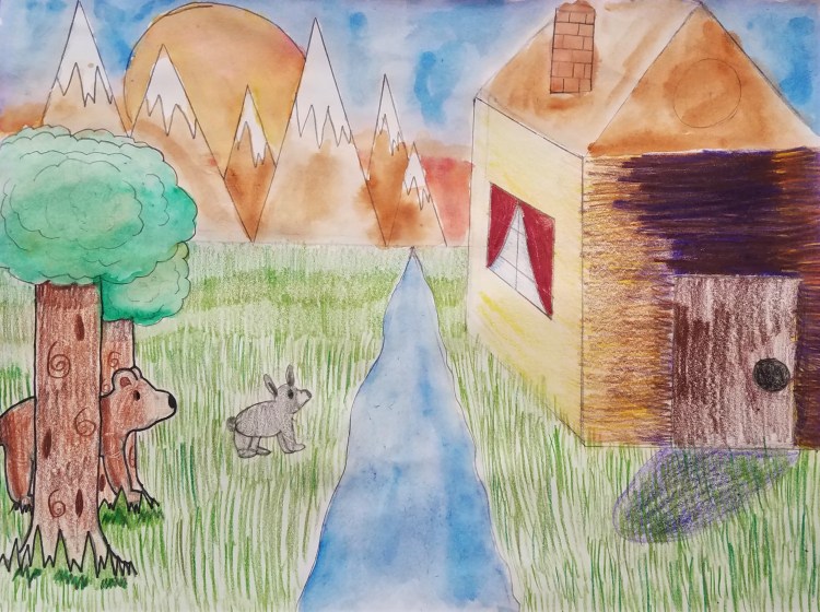 "Out in the Wilderness", Paige Sorenson, Colored Pencil, 5 Luther, $20