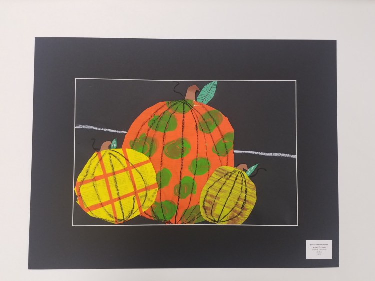 Painted Pumpkins, Mabel Nelson, Acrylic _ Oil Pastels, 1, St Joes, NFS