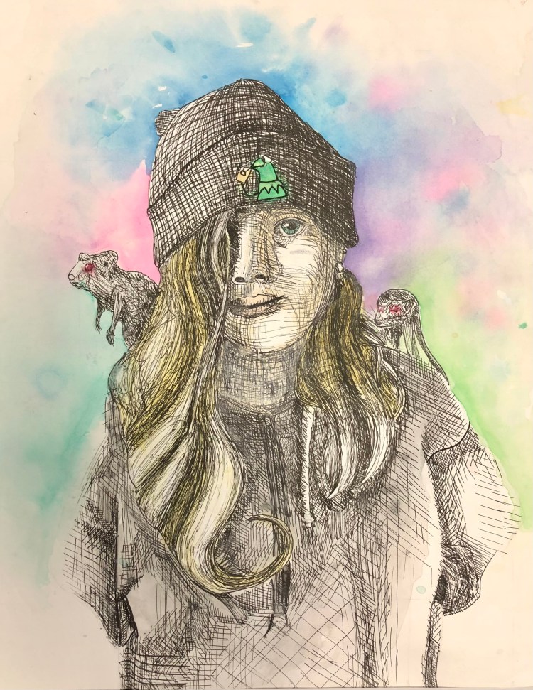 "Rat Boy" Willow Severin, Ink and Watercolor, 8 FAMS, NFS