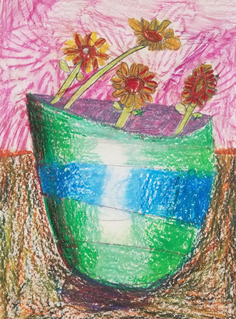 "Vase of Flowers", Ella Martin, Mixed Media, K Luther, NFS