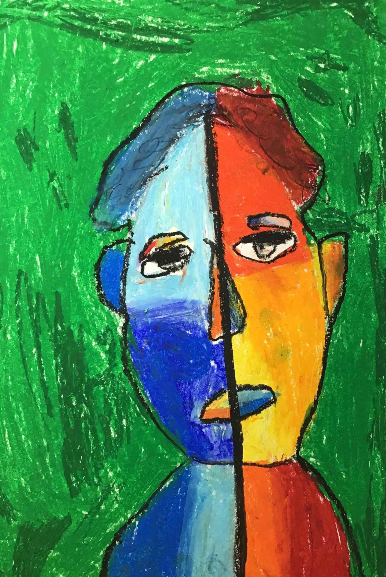 "Fire & Ice" Jameson Hetts Oil Pastel 3rd grade Rockwell $30