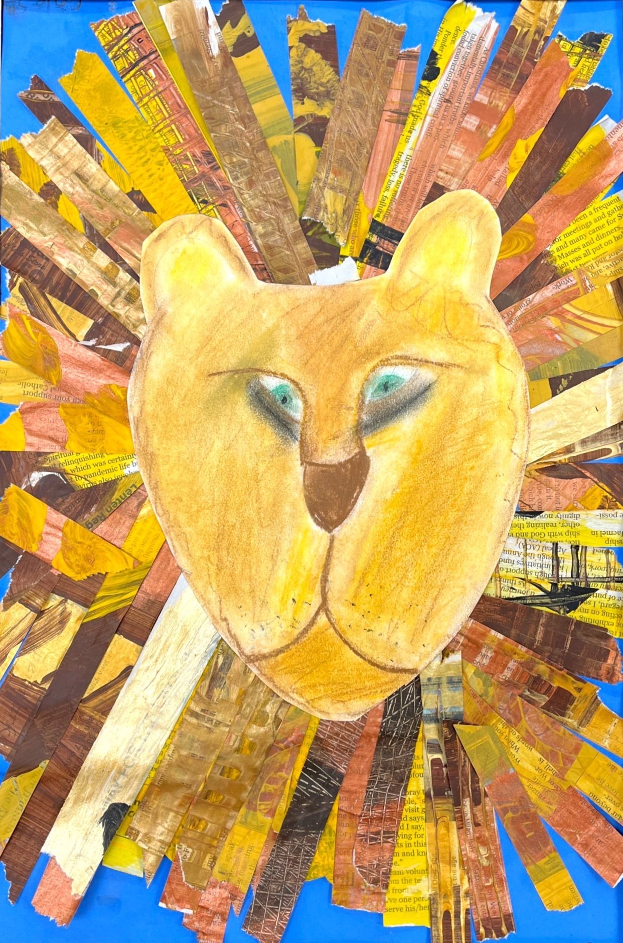 King of the Jungle, Cole Schaning, Chalk Pastel and Acrylic, St Joseph, 5th Grade, NFS