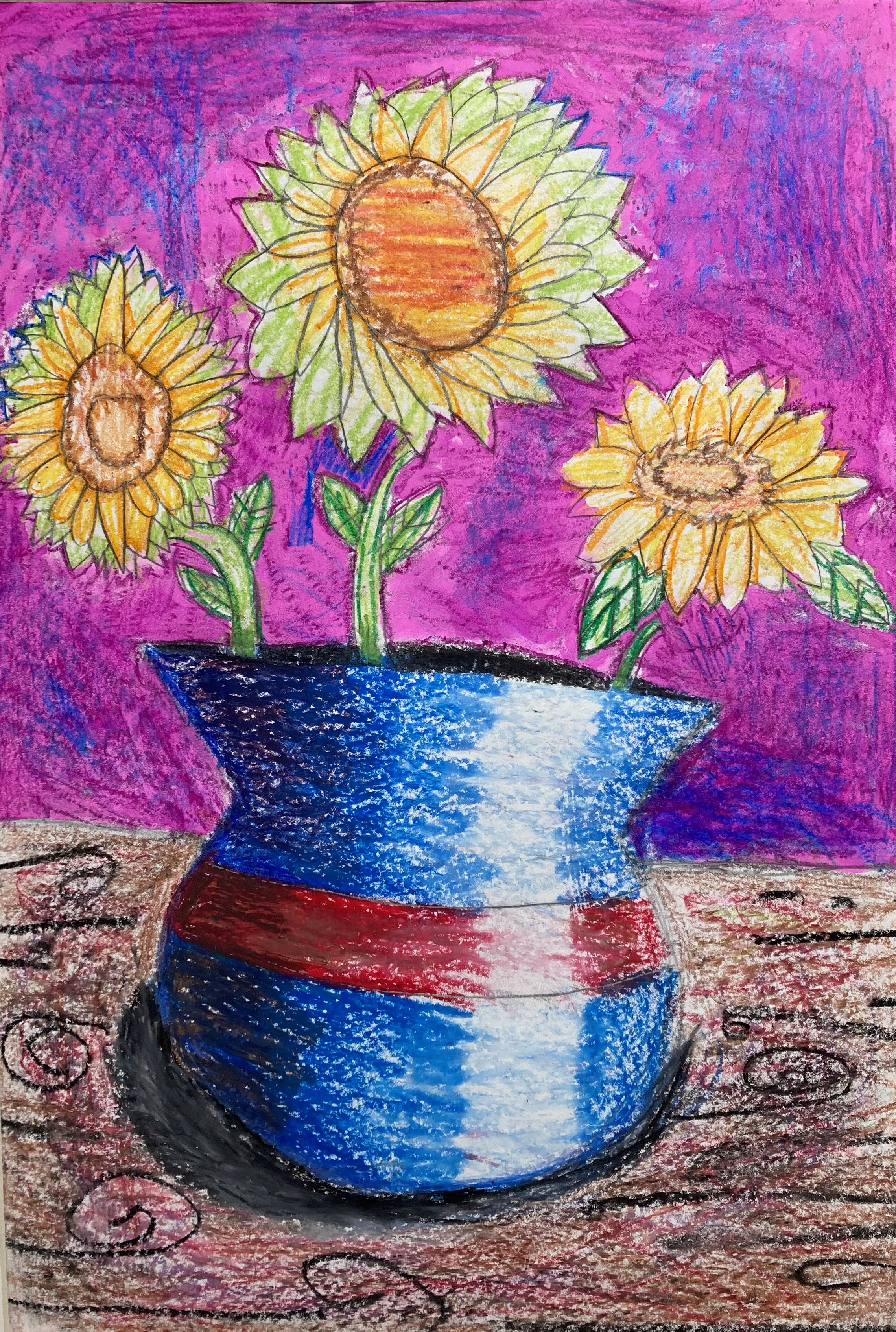 Flower Vase, Eisley Storlazzi, Mixed Media, 1st Grade, Luther, $12.00