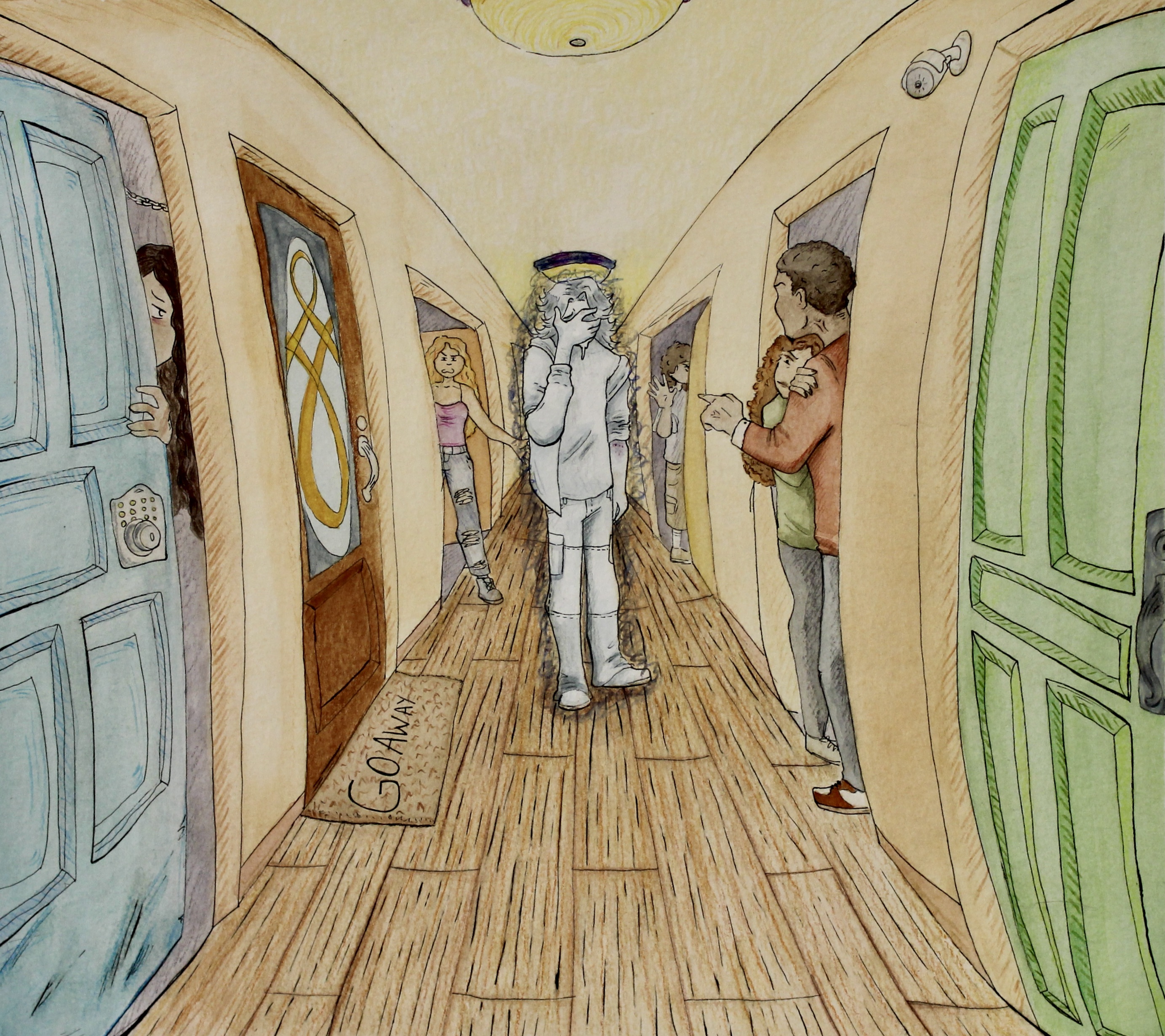 Ariel Miller 11th Grade Mixed Media The Boy Who Cried Help FAHS NFS