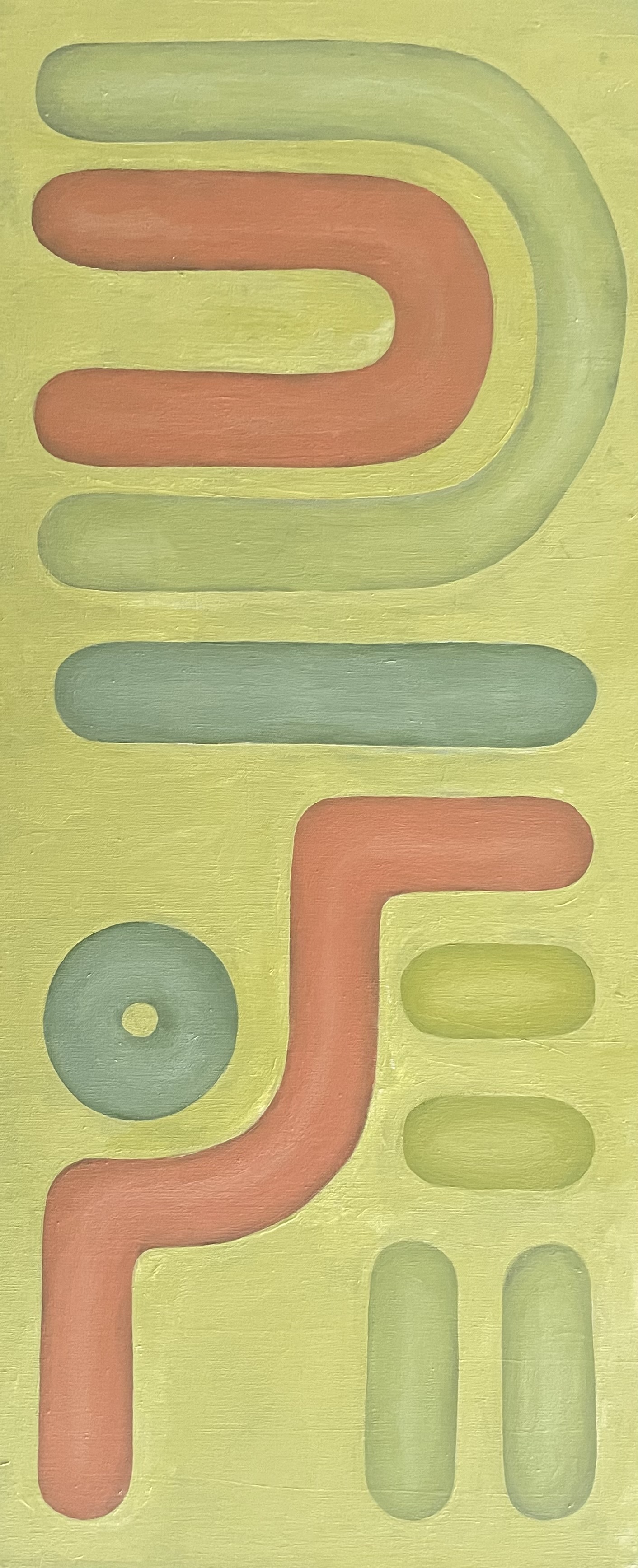 Lizbeth Gallegos 12th Grade Acrylic on Canvas Composition in Oranges and Greens FAHS $125