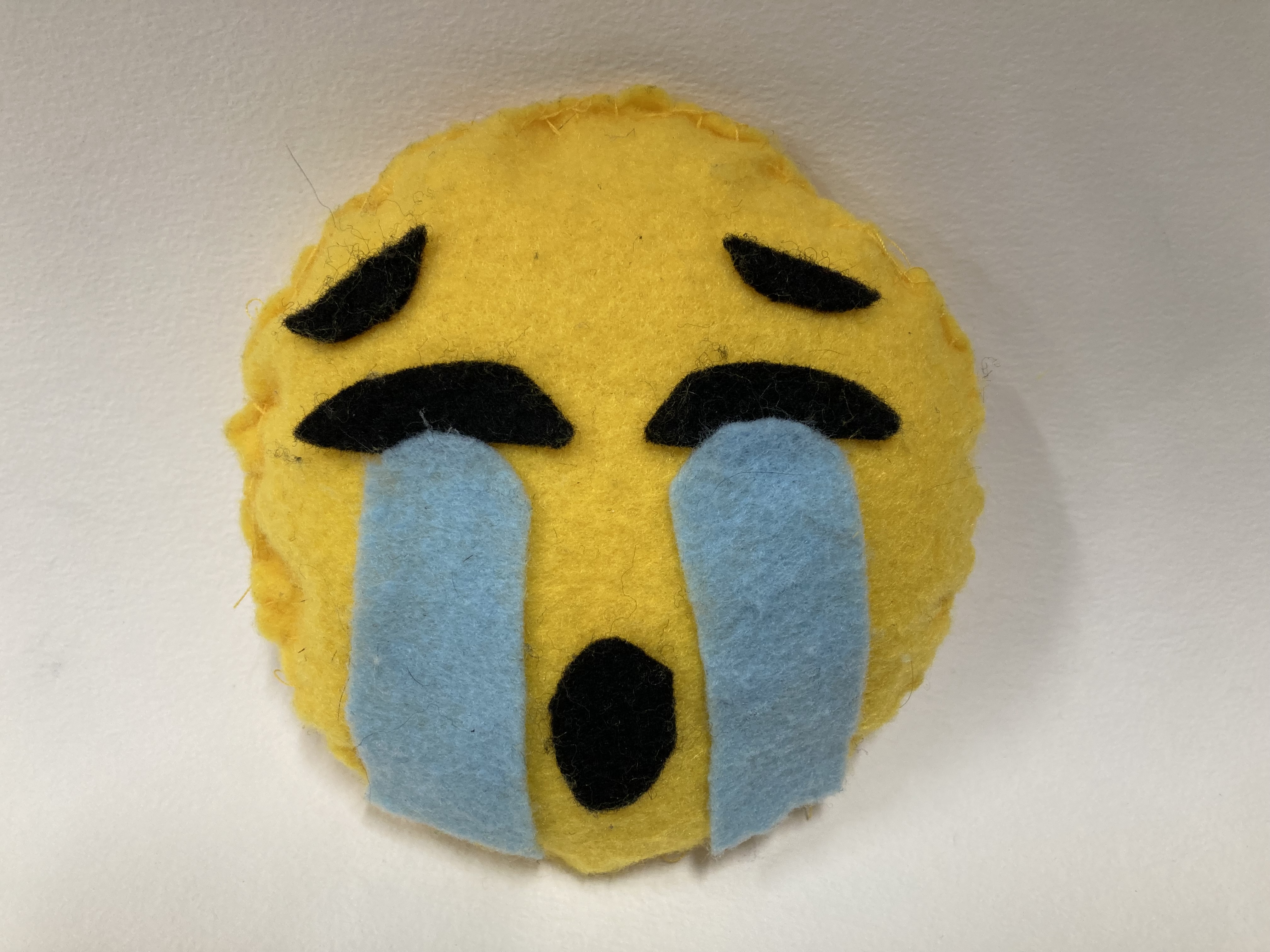 Sad Emoji, Brynley Grady, Fiber Arts, 3rd Grade, Luther, NFS