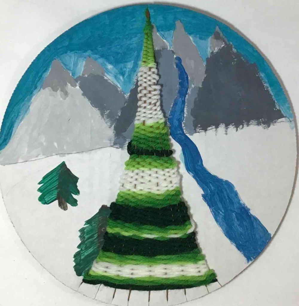 "Winter Wonderland", August Nichols, 4th Rockwell, Yarn and Cardboard