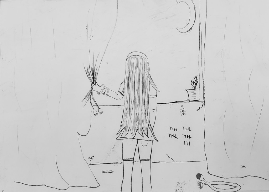 "The Luminous Moon", Kimberli Mejia, 8, Ink, FAMS