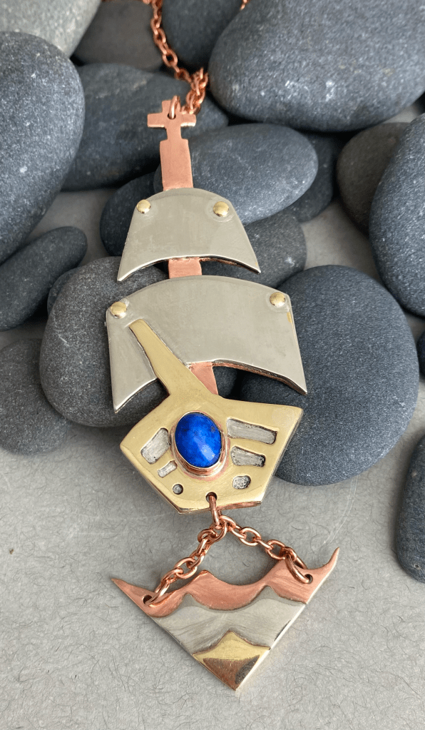 "Old Salt", Willow Severin, 10, Brass, Copper, Nickel Silver, Lapis, FAHS