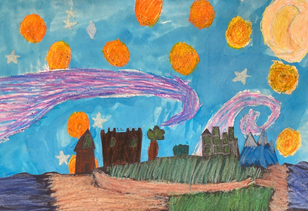 "Untitled," Gabriella Haggerty, 2nd Grade, Mixed Media, Luther, NFS