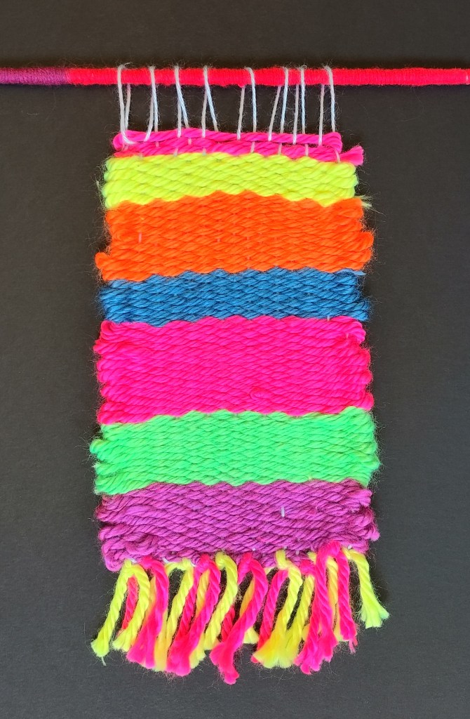 "Mina's Magic Carpet", Willomina Scheibel, Fibers / weaving, 2nd Grade, Barrie, NFS.