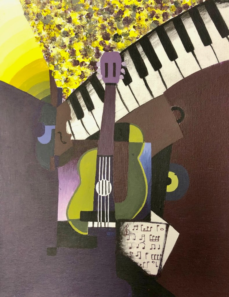 "Minor Pentatonic," Zee Bernal, Acrylic Painting, 8th Grade, $45