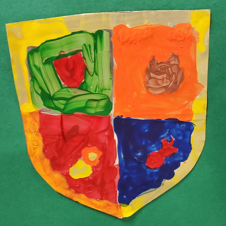 "Coat of Arms," Alice Busse, 2nd Grade, Aluminum and Tempera, Barrie, $30