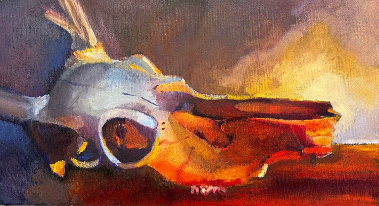 Skull Sunrise Amelia Belzer 11 Oil Painting FAHS NFS