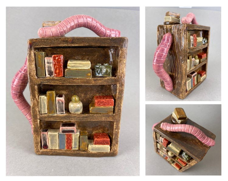 Bookworm Teapot Olivia Chapman 9 Ceramic FAHS NFS