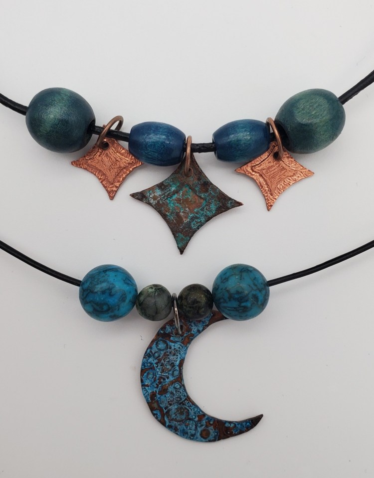 "Twinkling Lights and Moonshine," William Clayton, Copper, Wooden Beads, & Cord, 8th Grade, FAMS, NFS