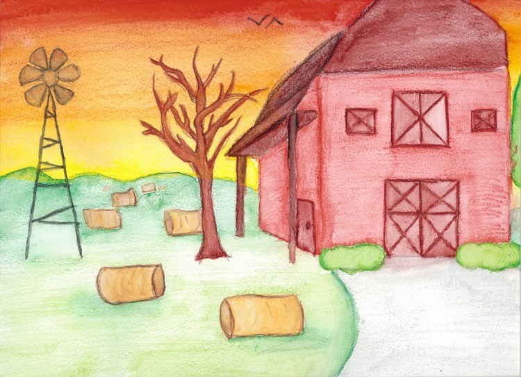 "Fall," Freyja Bronstad, Ink & Watercolor, 7, FAMS, $25