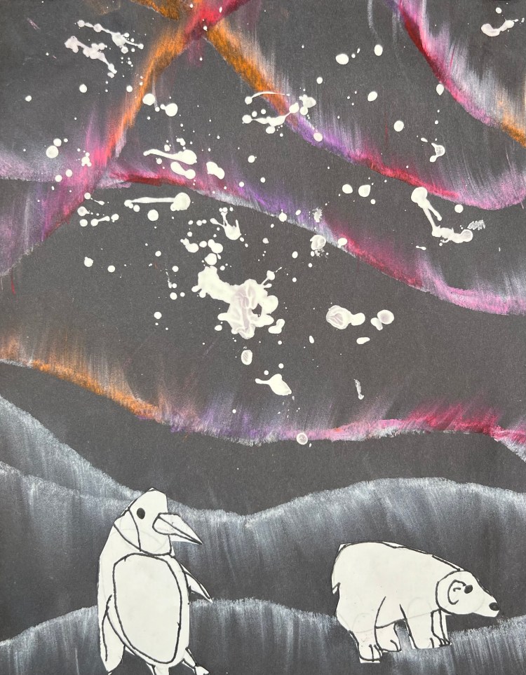 Color in the Sky Elijah perez 2 Oil Pastel and Sharpie Luther NFS