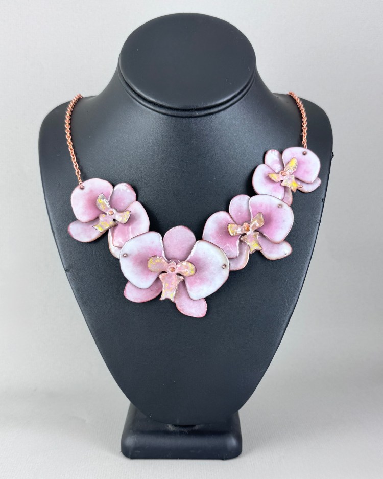 Orchid Bloom Megan Punzel Enameled Copper 12 FAHS NFS
