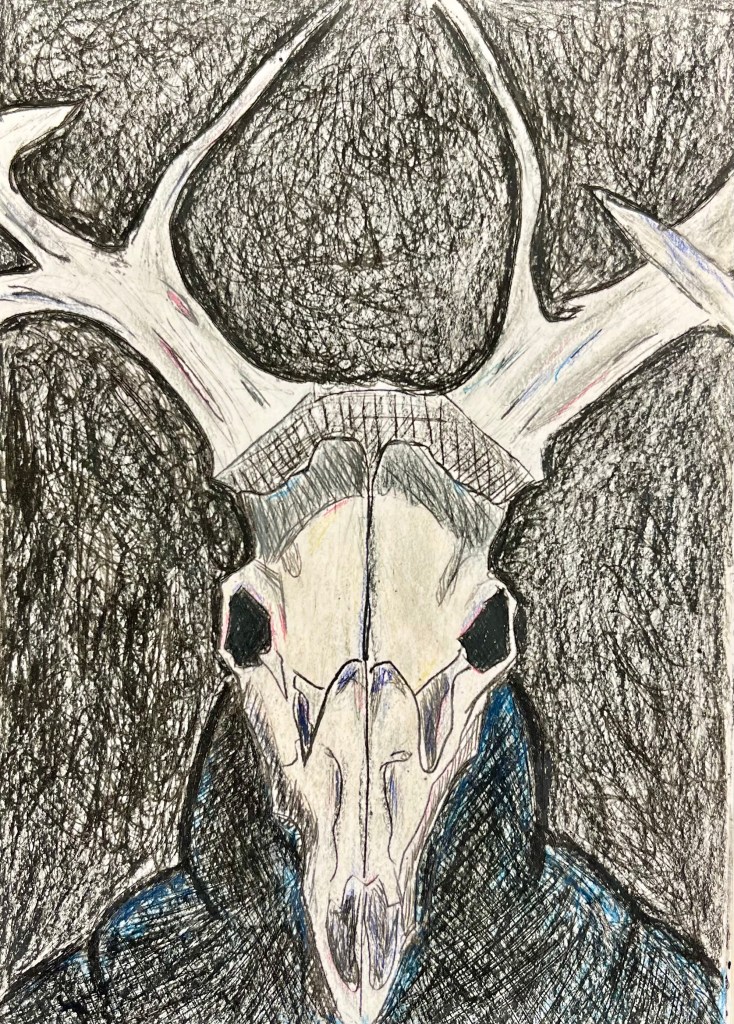 "Silent Grief of a Hollow Heart", Arieah Bonk, Intaglio Print & Colored Pencil, 8th, FAMS, $40.00
