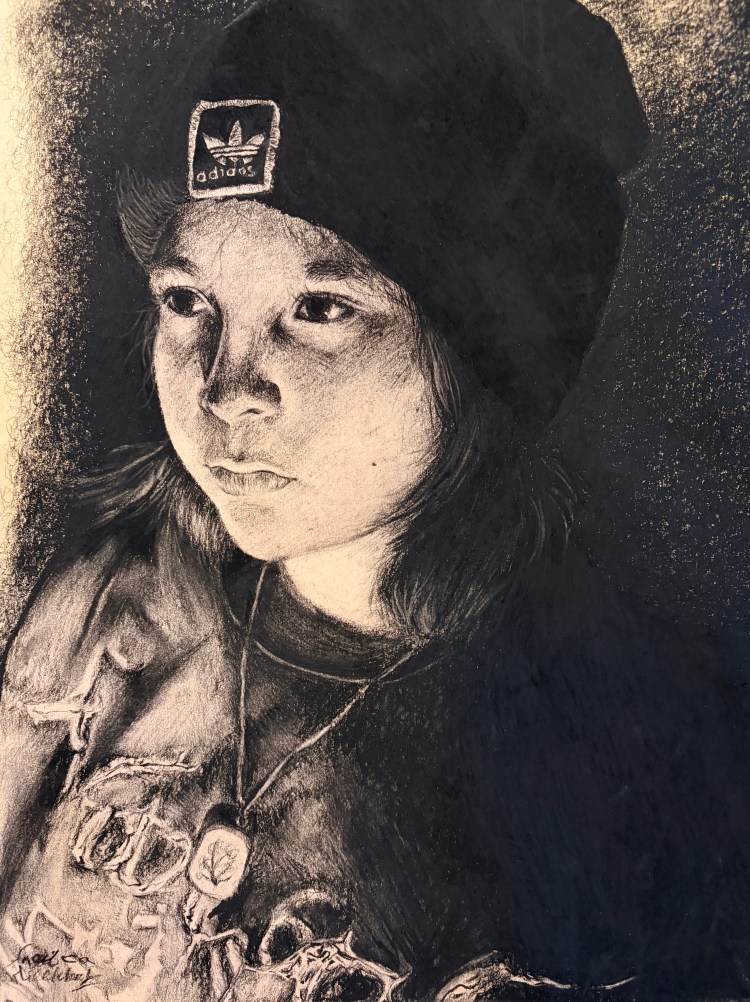 "Glower in the White Noise" Angelica Middlebrooks, Charcoal, 9, FAHS, NFS