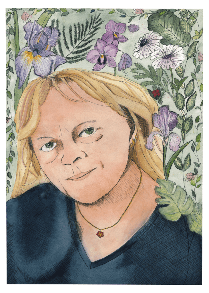 "The Eye Opening and Loving World of J.J", Alanna Schulz, Print of Ink & Watercolor, 8, FAMS, $35