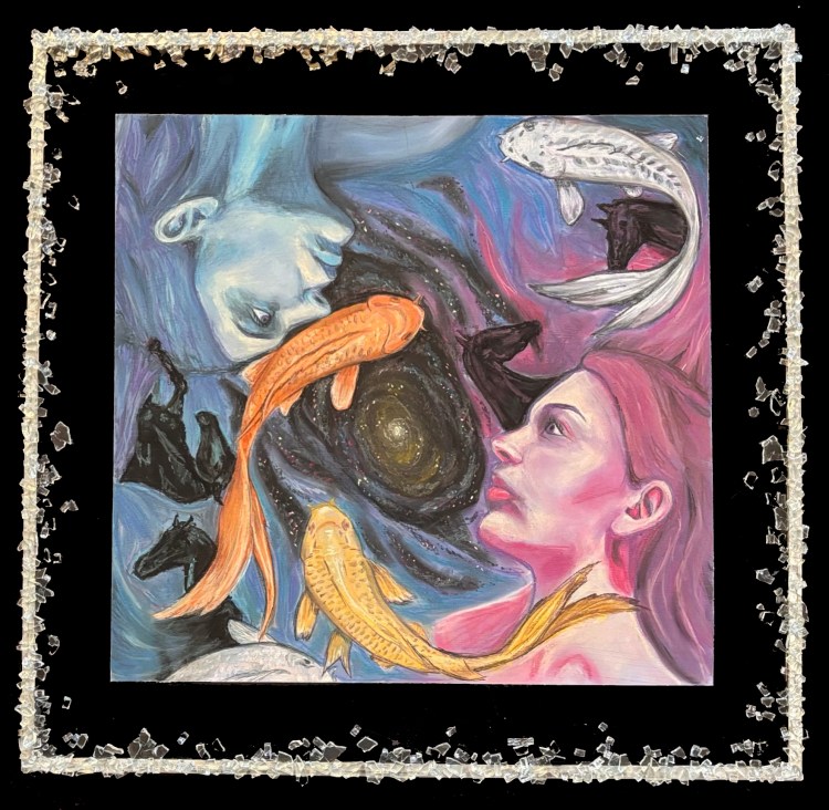 "Infinite Becoming" Daisy Heussner, Pastel and Tempered Glass, 12, FAHS, NFS