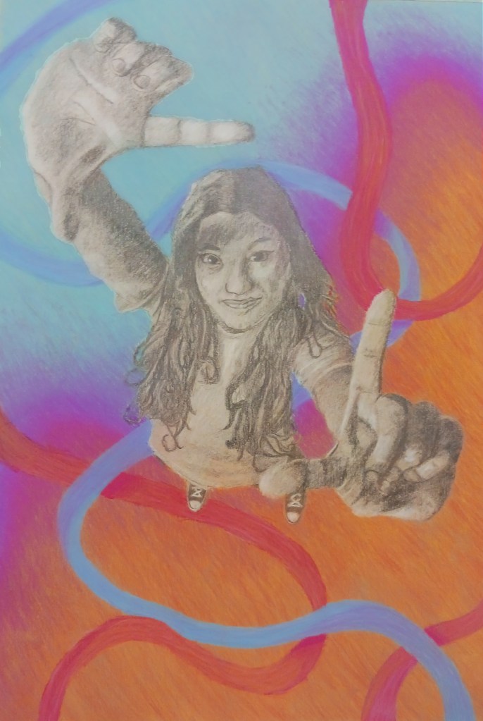 "Colors of Life" Drew McDounaugh, Graphite and Pastel, 11, FAHS, NFS