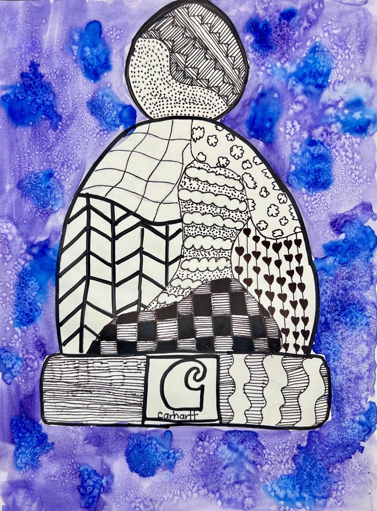 "Carhartt" Finley Spies, Sharpie and watercolor, 5th, Luther, NFS