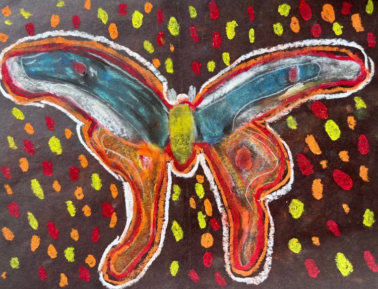 "The Fire Moth" Addie Kracht, Oil and chalk pastel, 3rd, Barrie, NFS