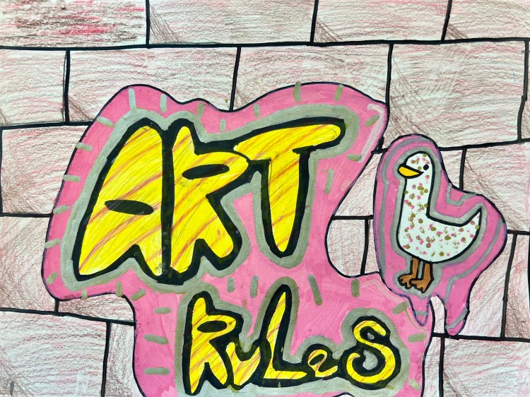 "Art Rules" Gwendolyn Cheek, Mixed media, 5th, Barrie, NFS