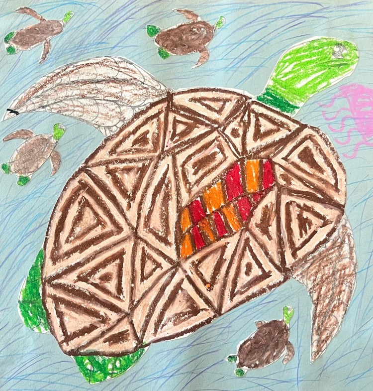 "Peaceful Float" Racelyn Lau, Oil Pastel, 3rd, Purdy, $35.00