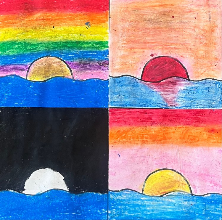 "Sunsets", Joiseth Calleja, Oil Pastel, 4th, Purdy, NFS
