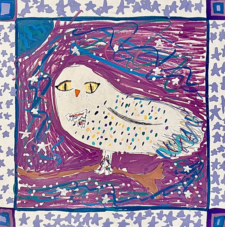 "Color Hedwig", June Blakey, Acrylic Paint markers, 4th, Rockwell, NFS