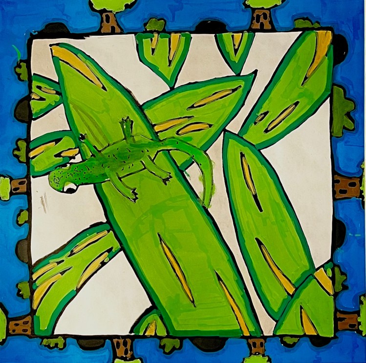 "Lizard", Daniel Medina Silva, Acrylic Paint markers, 4th Rockwell, NFS